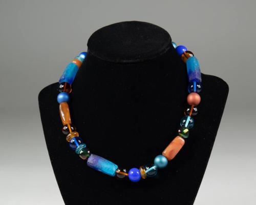 Necklace with Glass and Stone Beads