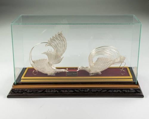 Silver Cendrawasih Bird Sculpture