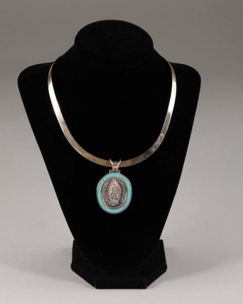 Sterling Silver Necklace with Our Lady of Guadalupe Pendant