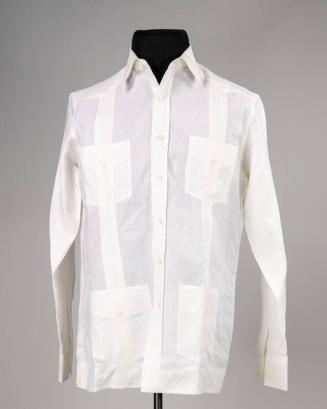 White Linen Guayabera Shirt