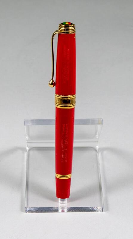 Red Italian Bicentennial Fountain Pen with Gold Nib