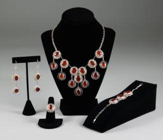 Silver Filigree and Carnelian Jewelry Set