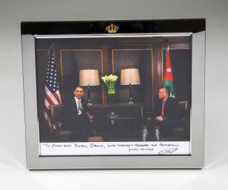 Framed Photograph of President Barack Obama and King Abdullah bin Al Hussein II of Jordan