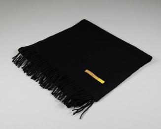 Fringed Black Wool Scarf