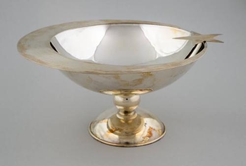 Silver Bowl with Crescent Moon and Star Decoration