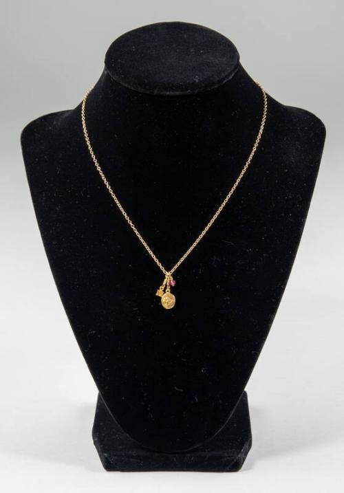 Gold Necklace with Flower Charm