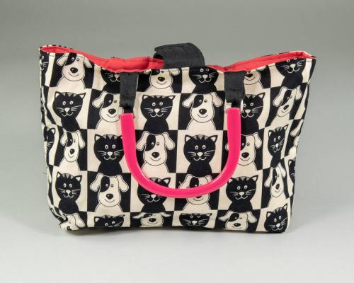 Purse with Dog and Cat Pattern