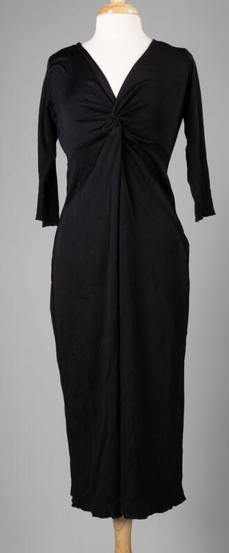 Black Long Sleeve Tea Length Dress