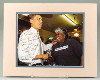 Photograph of President Obama and Dorothy Moore Shaking Hands