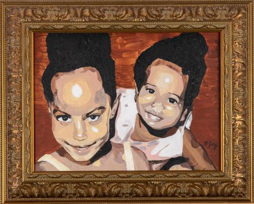 Portrait of Sasha and Malia Obama