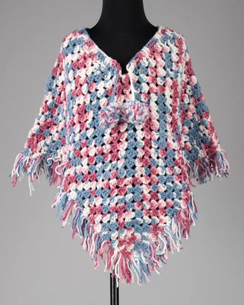 Crocheted Multicolor Poncho