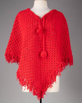 Crocheted Red Poncho