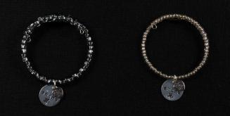 Set of Metal Bracelets with Glass Beads