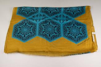 Victoriana Mustard and Turquoise Cashmere/Modal Scarf.