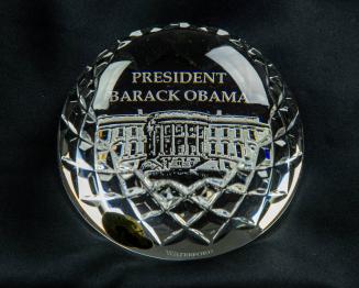 Crystal White House Paperweight