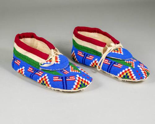 Leather Moccasins with Intricate Beadwork