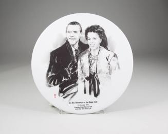 Portrait of the President and First Lady on a Porcelain Plate