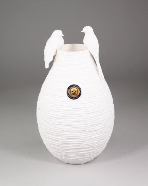 Dual Bird Ceramic Vase