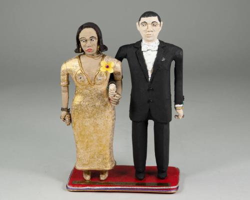 Statuette of President Barack Obama and First Lady Michelle Obama