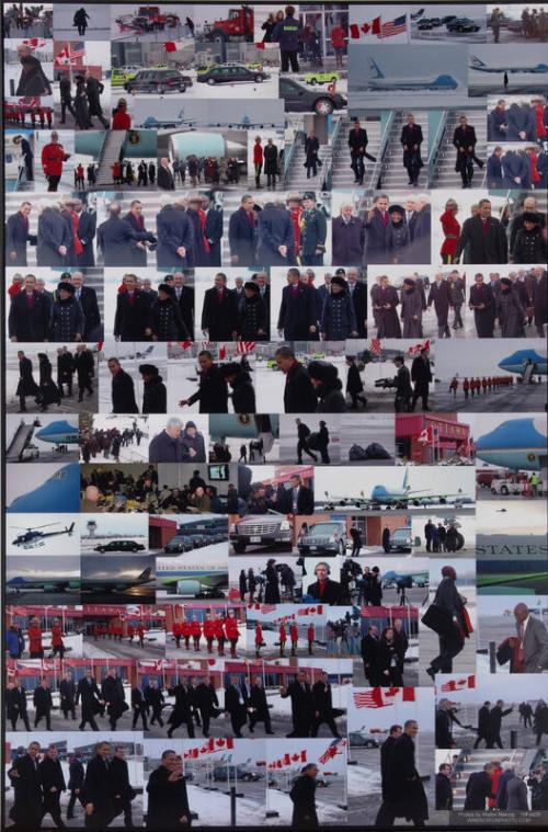 Photograph Collage of President Obama's February 2009 Visit to Ontario, Canada