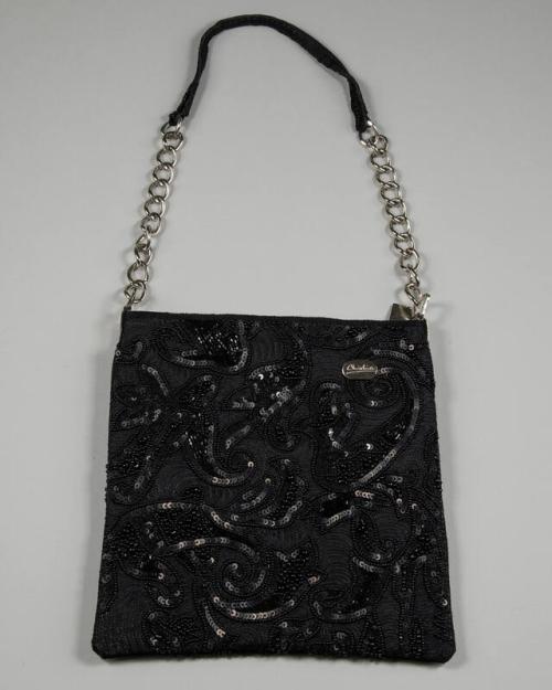 Black Purse with Sequin and Bead Embellishments