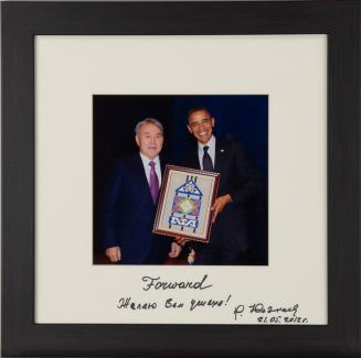 Photograph of Barack Obama and Nursultan Nazarbayev