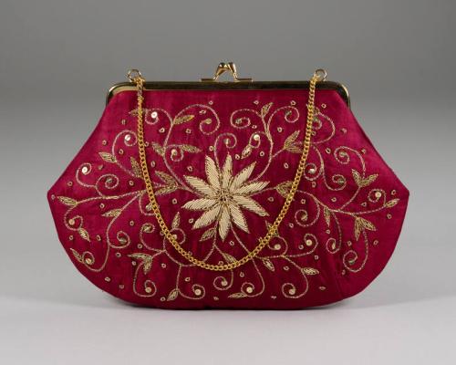 Embroidered Red Handbag