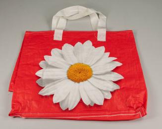 Red Tote Bag with White Daisy Design