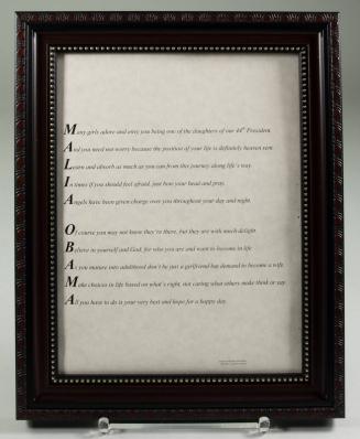 Malia Obama Acrostic Poem