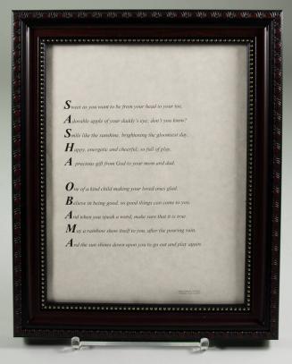 Sasha Obama Acrostic Poem