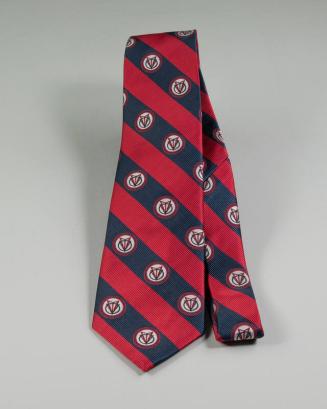 Red and Navy Blue Striped Necktie