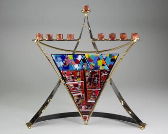 Glass and Metal Menorah