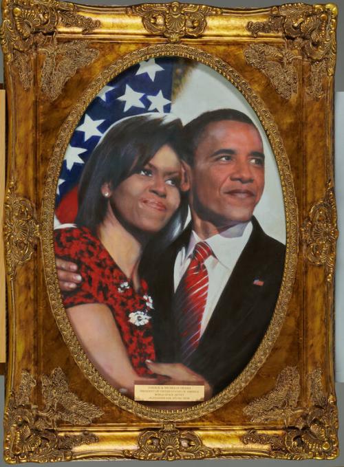 Portrait of President Barack Obama and First Lady Michelle Obama