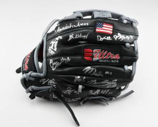 Signed Black and Gray Baseball Glove