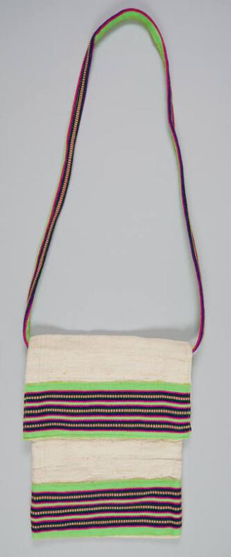 Striped Burlap Shoulder Bag