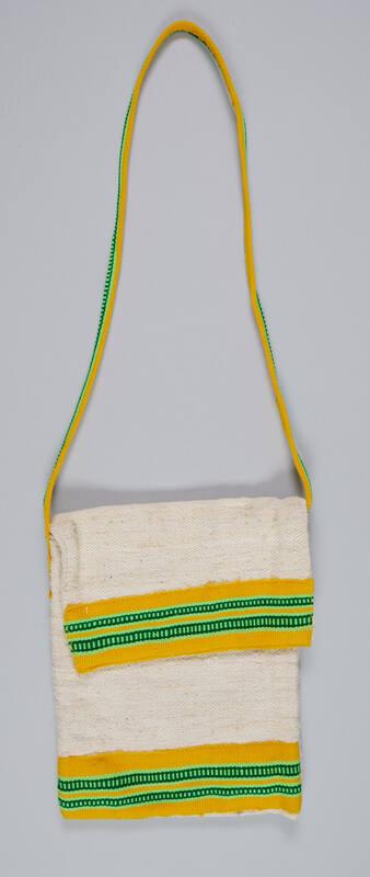 Striped Burlap Shoulder Bag