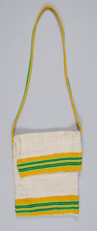 Striped Burlap Shoulder Bag