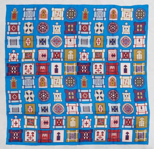 Tile Pattern Silk Scarf