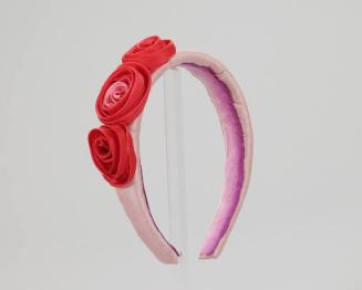 Pink and Red Satin Rose Headband