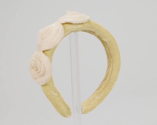 Yellow Velvet Rose Headband