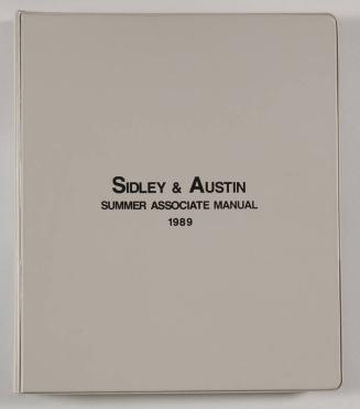 Sidley & Austin Summer Associate Program Manual 1989