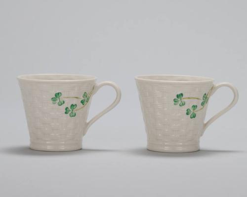 Belleek Classic Basketweave Mugs Set