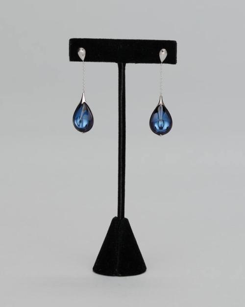 Silver and Crystal Teardrop Earrings