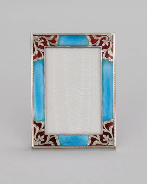 Silver Picture Frame with Floral Decoration