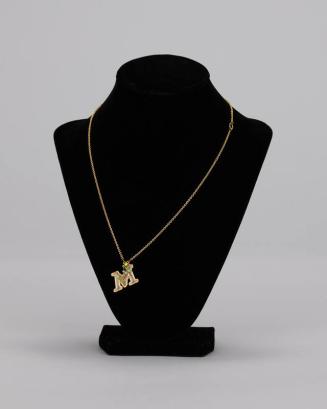 Gold Necklace with M Charm