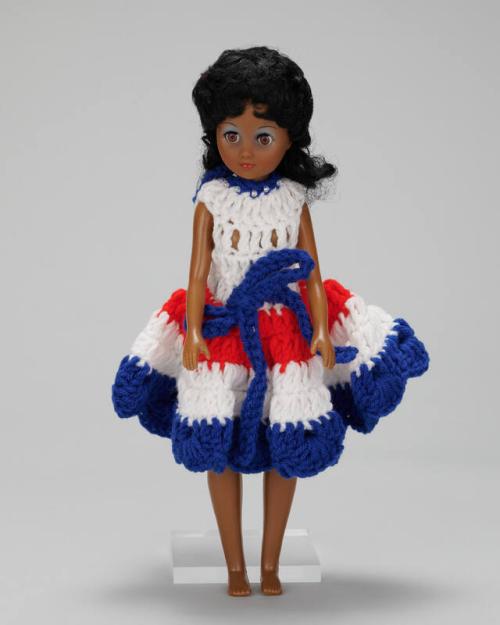 Doll in Patriotic Crocheted Dress