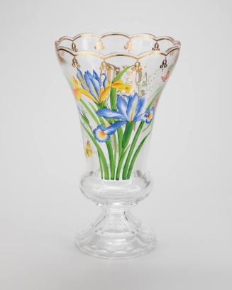 Painted Iris Crystal Vase