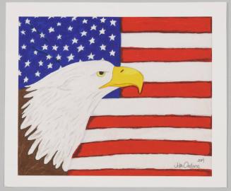 Bald Eagle and American Flag Illustration