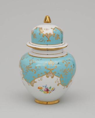 Porcelain Vase with Flower and Leaf Decoration