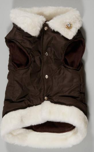 Brown Pet Jacket with Rhinestones